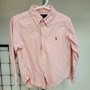 Boys Polo Ralph Lauren Long Sleeve Size 5 Pink Shirt